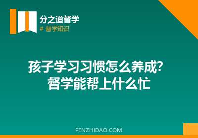 孩子学习习惯怎么养成?督学能帮上什么忙