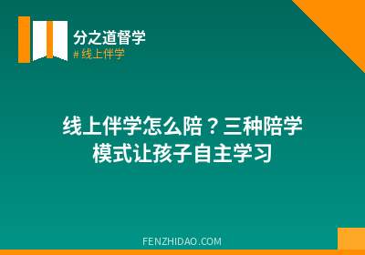 线上伴学怎么陪?三种陪学模式让孩子自主学习