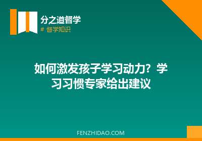 如何激发孩子学习动力？学习习惯专家给出建议