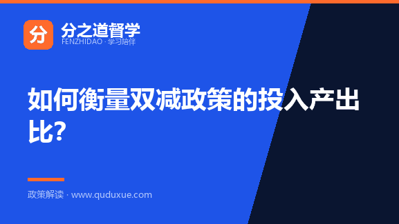 如何衡量双减政策的投入产出比？