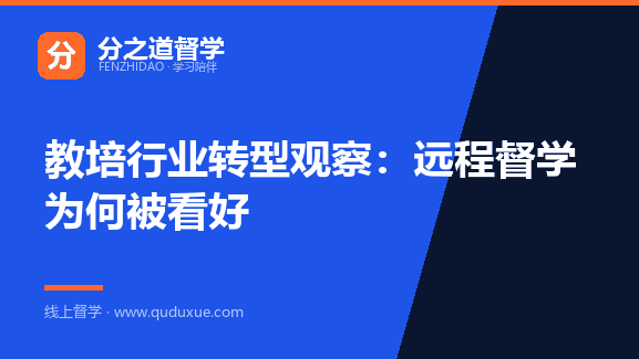 教培行业转型观察：远程督学为何被看好