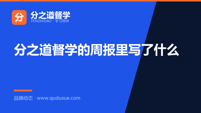 分之道督学的周报里写了什么